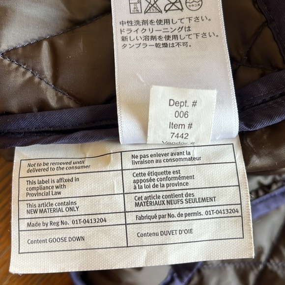 Eddie Bauer Goose Down Quilted Jacket Size M Navy Snap Closure Front Pockets - Picture 10 of 16